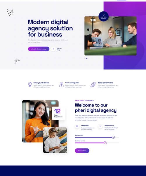 Digital agency website template image