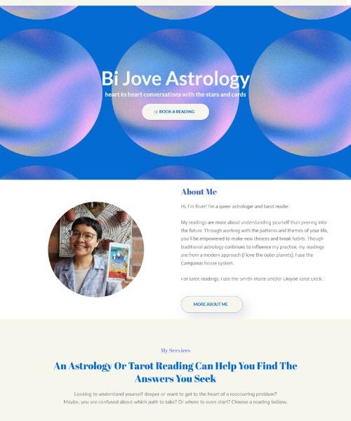 Freelance Astrology and tarot reading website